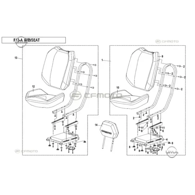 CF MOTO ZFORCE 500 (T1B) KOLTUK SIRT DAYANAGI #Y4CFM4022A0083
