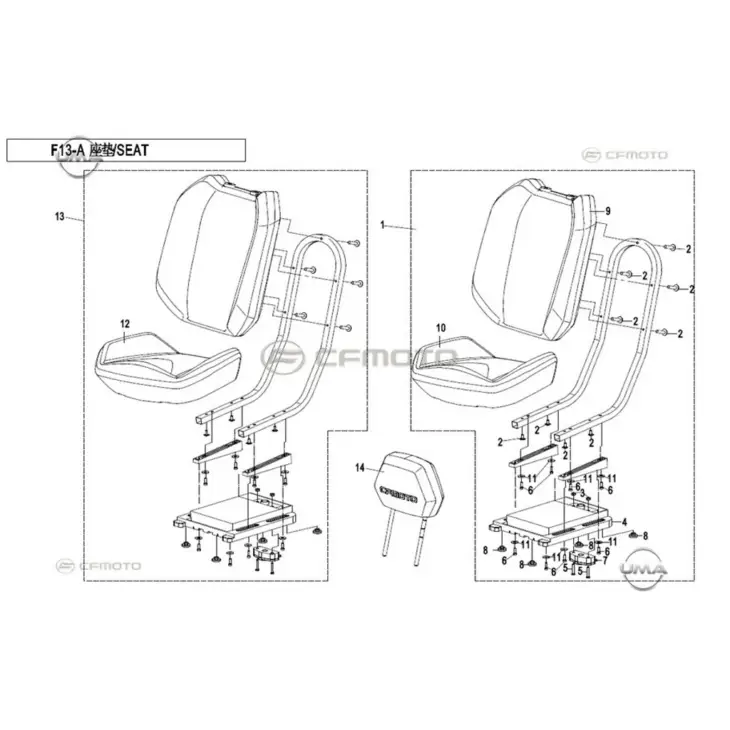 CF MOTO ZFORCE 500 (T1B) KOLTUK BASLIGI #Y4CFM4022A0087