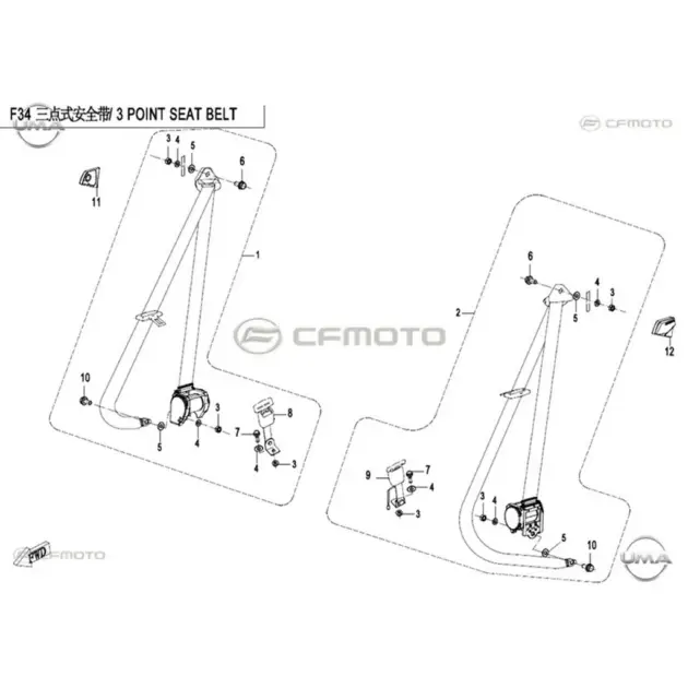 CF MOTO ZFORCE 500 (T1B) EMNIYET KEMERI SAG #Y4CFM4022A0102