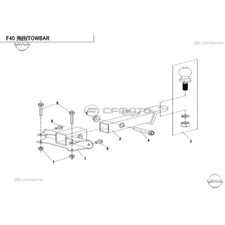 CF MOTO ZFORCE 500 (T1B) CEKI TOPUZU BRAKETI #Y4CFM4022A0103