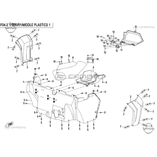CF MOTO ZFORCE 800 EX EPS (T1B) ON PANEL SAG DIS (SIYAH) #Y4CFM4023A0009