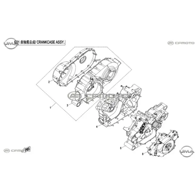 CF MOTO ZFORCE 800 EX EPS (T1B) KRANK KUTUSU SOL KAPAK IC #Y4CFM4024A0003