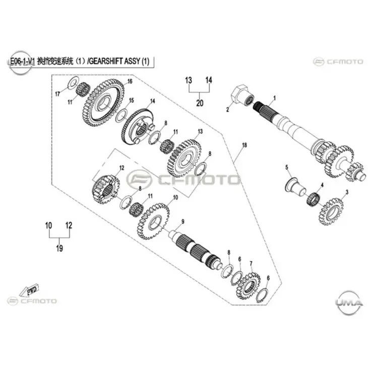 CF MOTO ZFORCE 800 EX EPS (T1B) GERI VITES DISLISI #Y4CFM4024A0011