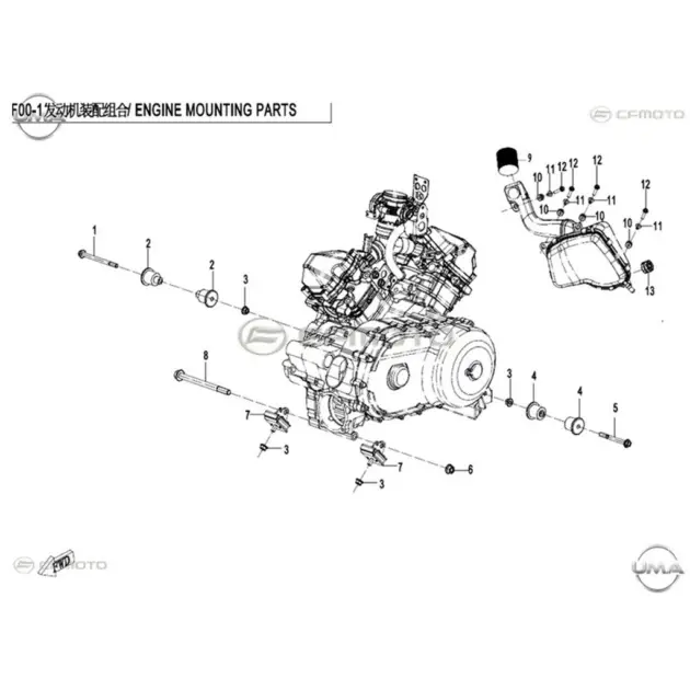CF MOTO ZFORCE 800 EX EPS (T1B) HAVA FILTRESI KOMPLE #Y4CFM4024A0067