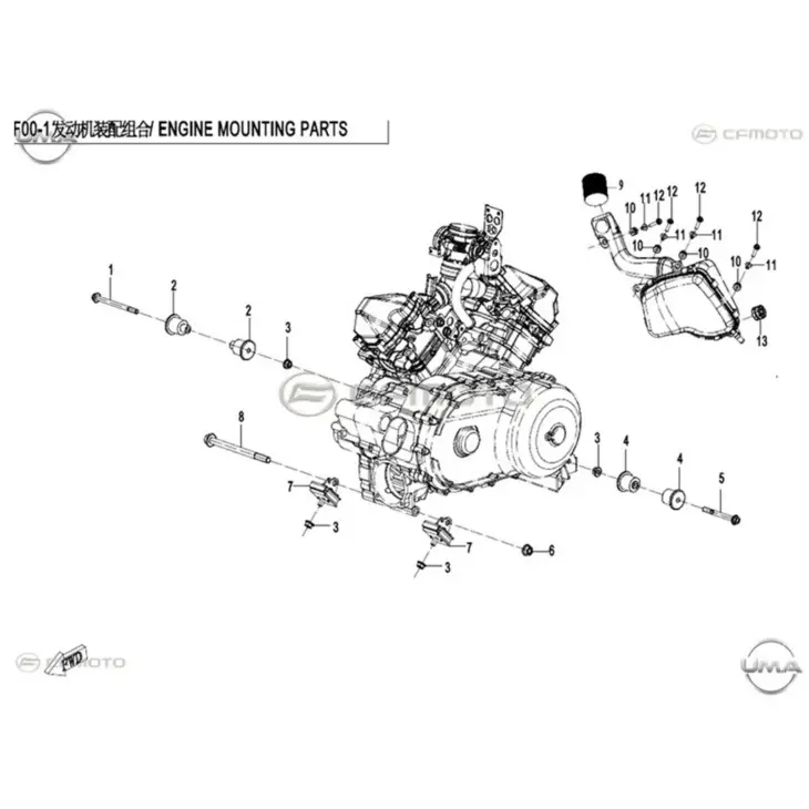 CF MOTO ZFORCE 800 EX EPS (T1B) HAVA FILTRESI KOMPLE #Y4CFM4024A0067