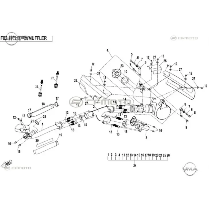 CF MOTO ZFORCE 800 EX EPS (T1B) EGZOZ #Y4CFM4024A0030