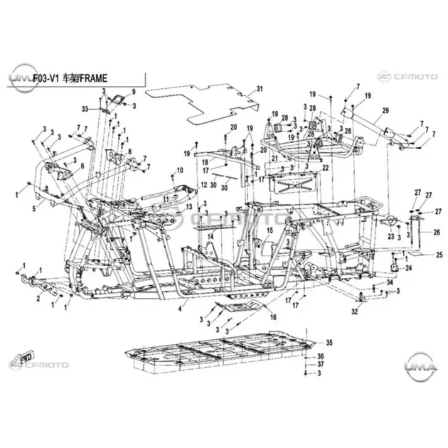 CF MOTO ZFORCE 800 EX EPS (T1B) SASI #Y4CFM4024A0035