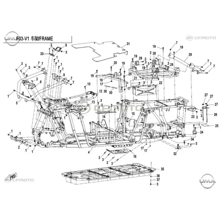 CF MOTO ZFORCE 800 EX EPS (T1B) SASI #Y4CFM4024A0035