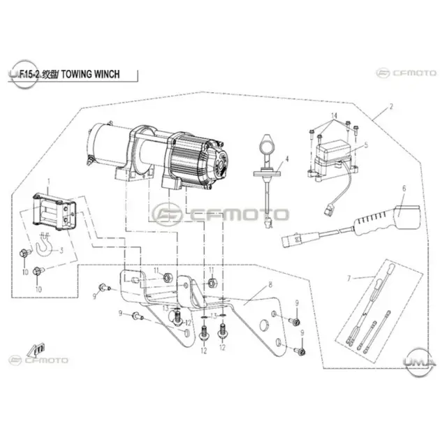 CF MOTO ZFORCE 800 EX EPS (T1B) VINC KABLO TAKIMI #Y4CFM4024A0051