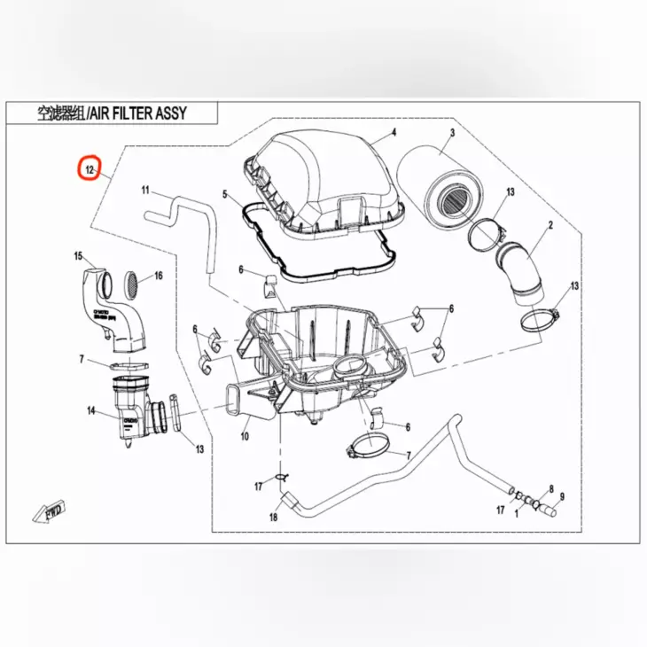 CF MOTO CFORCE 1000 DLX EPS HAVA FILTRESI KOMPLE #Y4CFM4029A0030