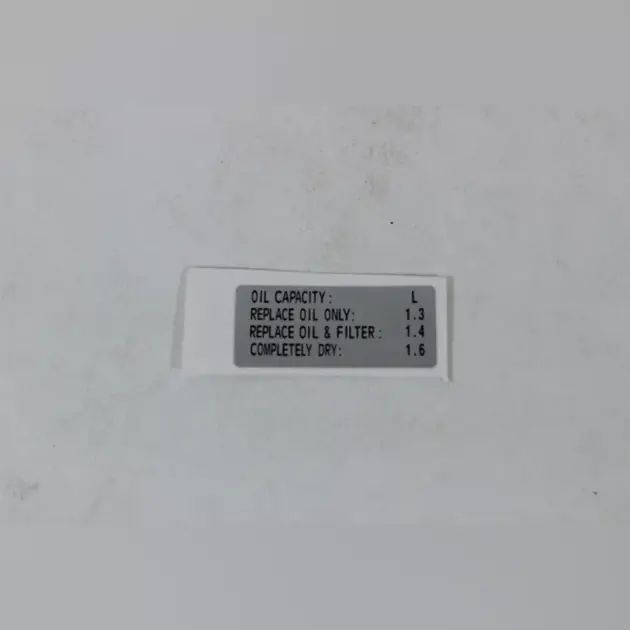 CF MOTO CF250-6 SR (EU 4) YAG DOLUM TALIMAT ETIKETI #Y4CFM4033A0026